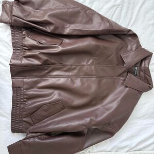& Other Stories Chocolate Leather Jacket